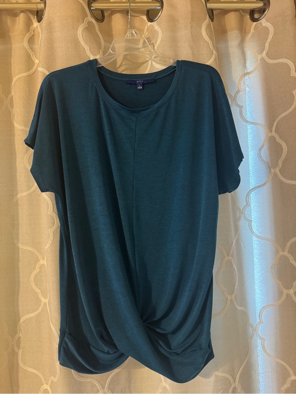 Apt. 9 Teal Twist-Front Short Sleeve Tee